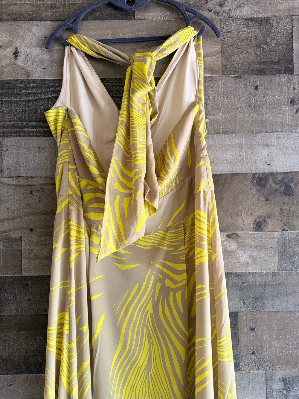 Banana Republic Yellow Patterned Taupe Maxi Dress - Women's Summer Dress - Picture 9 of 13